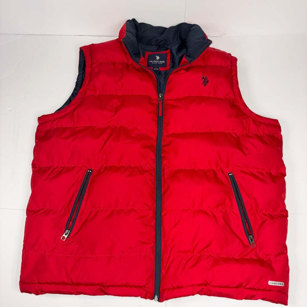 U.S. Polo Assn. Men Feel Dry Puffer Vest Red Size Large